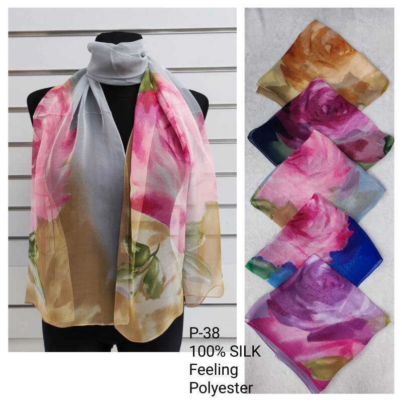 Szaliki damskie Roz Standard, Mix Kolor Paczka 12 szt